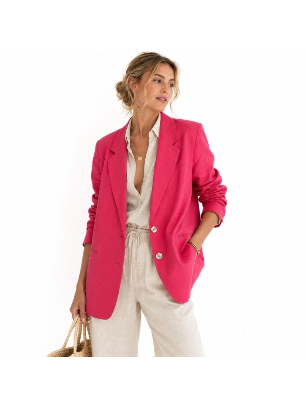 vintage 80s TALBOTS jacket blazer 100% size oversized pink 16 coastal grandma